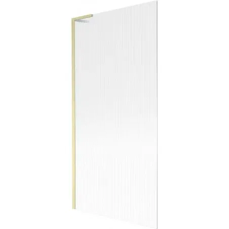 Mexen Next L Single-Panel Shower Screen 90 x 150 cm, Striped, Brushed Gold - 895-090-000-03-09-55
