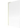 Mexen Next L Bathtub Screen 1-Leaf 100 x 150 cm, Striped Glass, Brushed Gold - 895-100-000-03-09-55