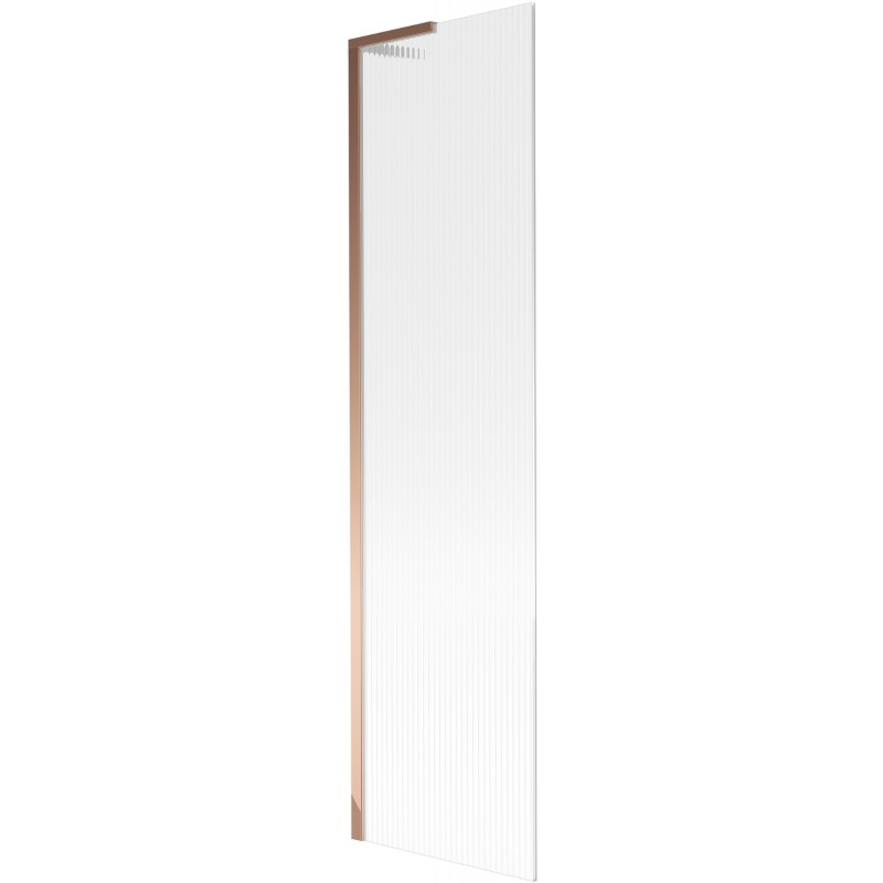 Mexen Next L Bath Screen 1-Panel 50 x 150 cm, Stripes, Rose Gold - 895-050-000-03-09-60