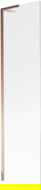 Mexen Next L Bath Screen 1-Panel 50 x 150 cm, Stripes, Rose Gold - 895-050-000-03-09-60