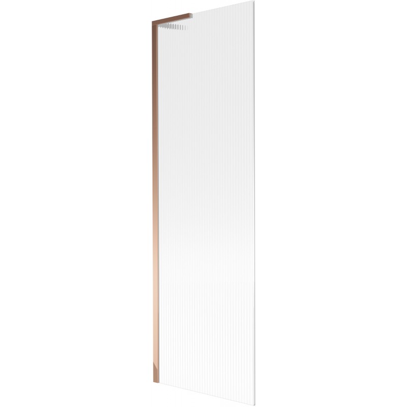 Mexen Next L Bath Screen 1-Panel 60 x 150 cm, Striped, Rose Gold - 895-060-000-03-09-60