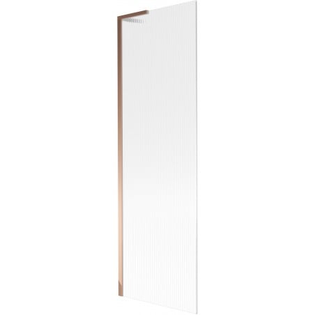 Mexen Next L bathtub screen 1-winged 60 x 150 cm, stripes, rose gold - 895-060-000-03-09-60