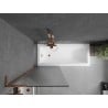 Mexen Next L Bathtub Screen 1-Door 70 x 150 cm, Stripes, Rose Gold - 895-070-000-03-09-60