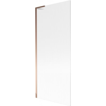 Mexen Next L Bathtub Screen, 1-Panel 80 x 150 cm, Stripes, Rose Gold - 895-080-000-03-09-60