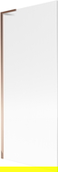 Mexen Next L Bathtub Screen, 1-Panel 80 x 150 cm, Stripes, Rose Gold - 895-080-000-03-09-60