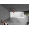 Mexen Next L Bathtub Screen, 1-Panel 80 x 150 cm, Stripes, Rose Gold - 895-080-000-03-09-60