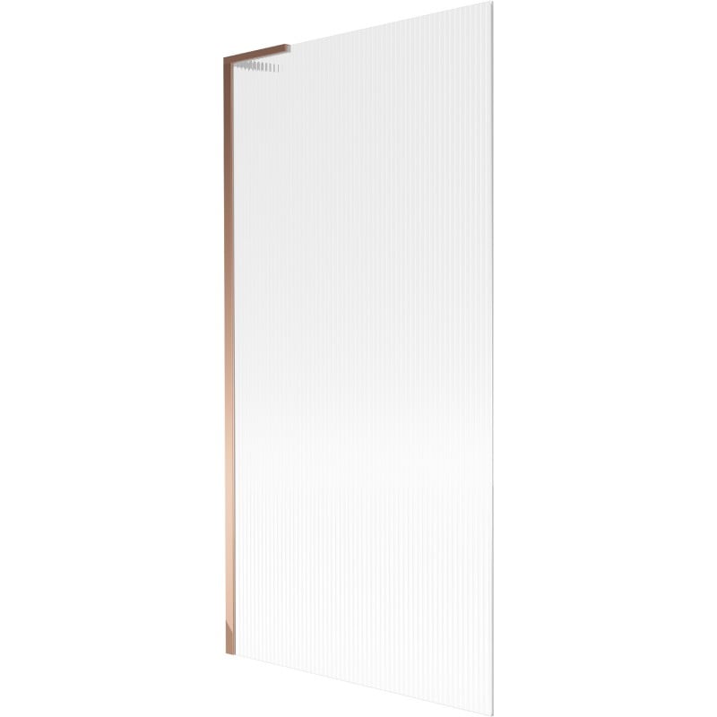 Mexen Next L Over-Bath Shower Screen 1-Panel 90 x 150 cm, Stripes, Rose Gold - 895-090-000-03-09-60