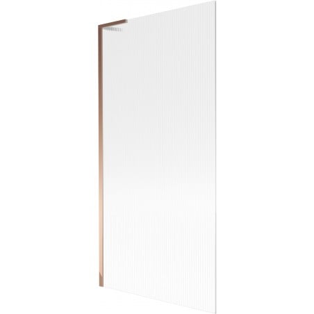 Mexen Next L 1-wing Bathtub Screen 90 x 150 cm, Stripes, Rose Gold - 895-090-000-03-09-60