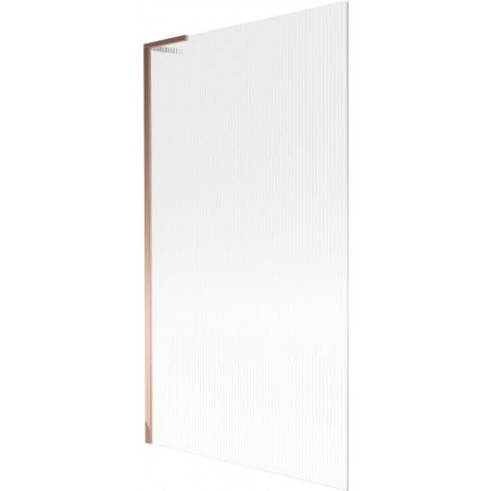 Mexen Next L Bath Screen 1-Leaf 100 x 150 cm, Stripes, Rose Gold - 895-100-000-03-09-60