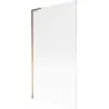 Mexen Next L Bath Screen 1-Leaf 100 x 150 cm, Stripes, Rose Gold - 895-100-000-03-09-60