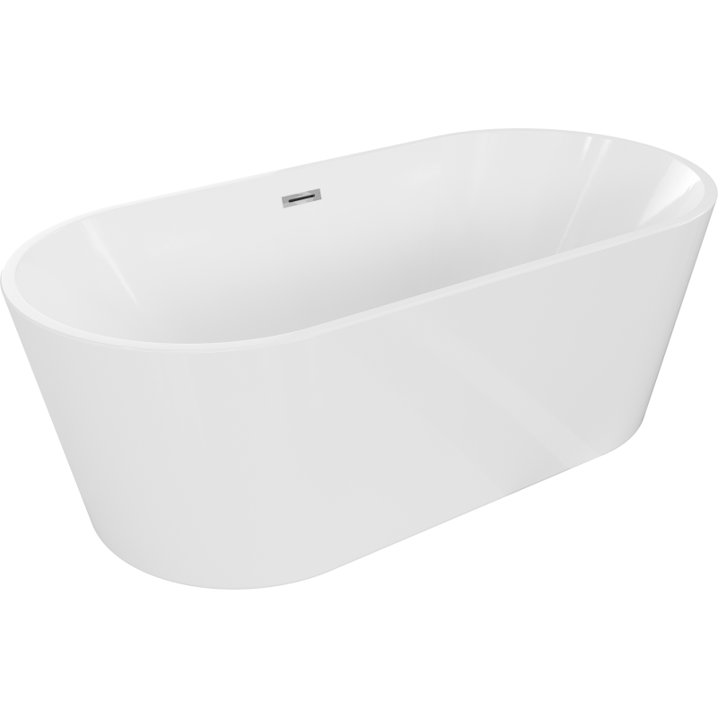 Mexen Luna free-standing bathtub 150 x 75 cm, white, chrome overflow - 52031507500-01