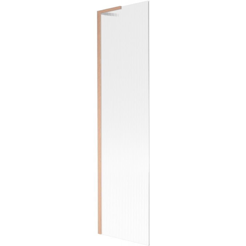 Mexen Next L Bathtub Screen 1-Panel 50 x 150 cm, Striped, Brushed Copper - 895-050-000-03-09-65