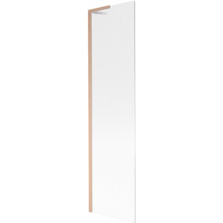 Mexen Next L Bathtub Screen 1-Panel 50 x 150 cm, Striped, Brushed Copper - 895-050-000-03-09-65
