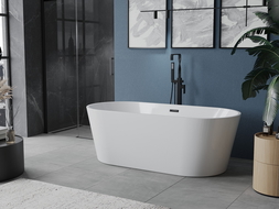 Mexen Luna free-standing bathtub 160 x 75 cm, white, black overflow - 52031607500-70