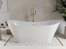 Mexen Celia freestanding bathtub 170 x 75 cm, white, gold overflow - 52331707500-50
