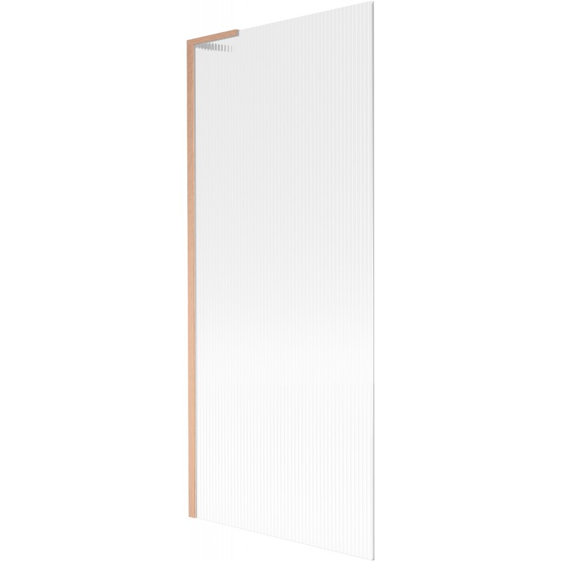 Mexen Next L 1-wing bath screen 80 x 150 cm, striped, brushed copper - 895-080-000-03-09-65