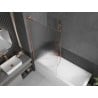 Mexen Next L Bath Screen 1-Panel 90 x 150 cm, Stripes, Brushed Copper - 895-090-000-03-09-65