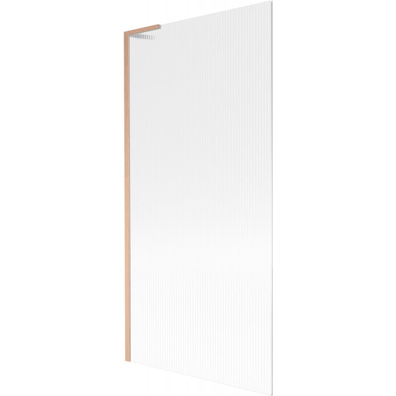 Mexen Next L bathtub screen 1-winged 90 x 150 cm, stripes, brushed copper - 895-090-000-03-09-65