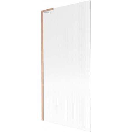 Mexen Next L Bath Screen 1-Panel 90 x 150 cm, Stripes, Brushed Copper - 895-090-000-03-09-65