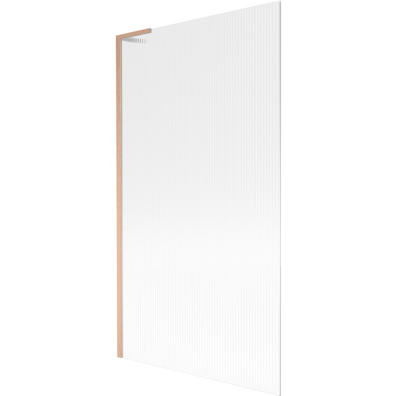 Mexen Next L Bathtub Screen 1-Panel 100 x 150 cm, Stripes, Brushed Copper - 895-100-000-03-09-65