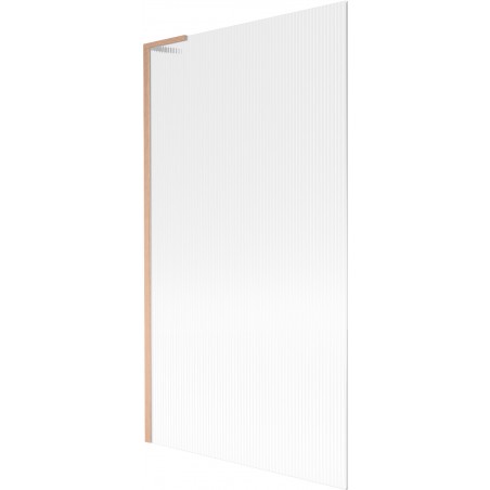 Mexen Next L Bath Screen 1-Panel 100 x 150 cm, Striped, Brushed Copper - 895-100-000-03-09-65