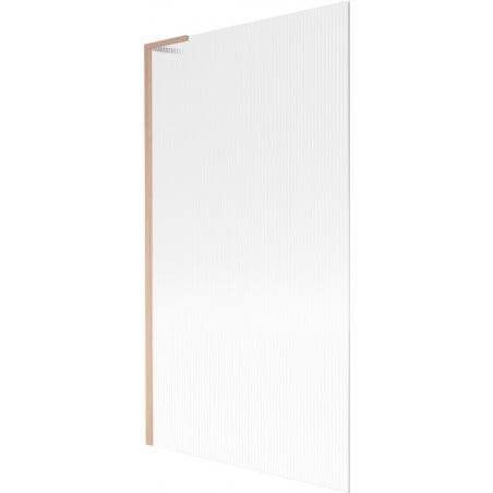 Mexen Next L Bathtub Screen 1-Panel 100 x 150 cm, Stripes, Brushed Copper - 895-100-000-03-09-65