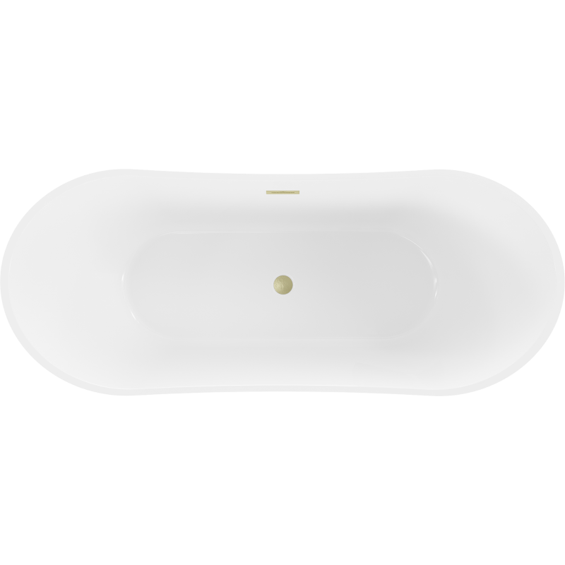 Mexen Celia freestanding bath 170 x 75 cm, white, brushed gold overflow - 52331707500-55