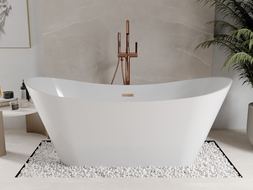 Mexen Celia freestanding bath 170 x 75 cm, white, rose gold overflow - 52331707500-60