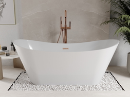 Mexen Celia free-standing bathtub 170 x 75 cm, white, brushed copper overflow - 52331707500-65