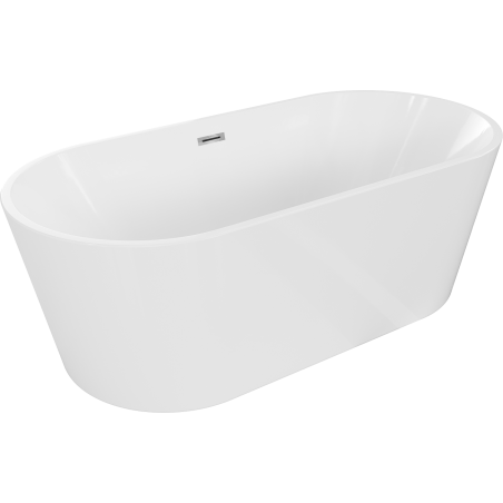 Mexen Luna freestanding bathtub 180 x 80 cm, white, chrome overflow - 52031808000-01