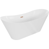 Mexen Celia 170 x 75 cm Freestanding Bath, White, Brushed Copper Overflow - 52331707500-65
