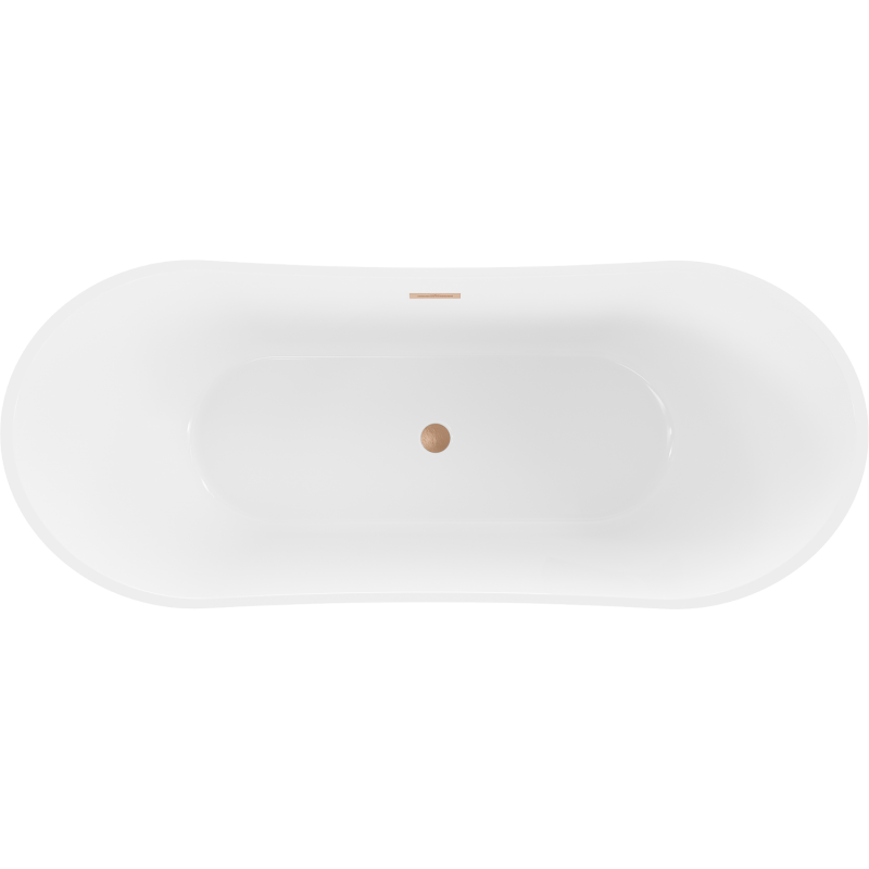 Mexen Celia 170 x 75 cm Freestanding Bath, White, Brushed Copper Overflow - 52331707500-65