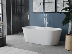 Mexen Luna freestanding bath 170 x 80 cm, white, white overflow - 52031708000-20