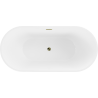 Mexen Luna freestanding bath 180 x 80 cm, white, gold overflow - 52031808000-50