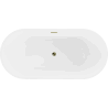 Mexen Luna freestanding bath 170 x 80 cm, white, gold overflow - 52031708000-50