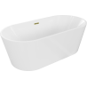 Mexen Luna freestanding bath 170 x 80 cm, white, gold overflow - 52031708000-50