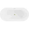 Mexen Luna freestanding bath 170 x 80 cm, white, brushed gold overflow - 52031708000-55