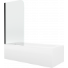 Mexen Vega rectangular bath 180 x 80 cm with enclosure and 1-wing screen 70 cm, transparent, black - 550118080X9007017000