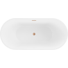 Mexen Luna freestanding bath 170 x 80 cm, white, brushed copper overflow - 52031708000-65