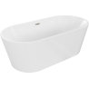 Mexen Luna freestanding bathtub 180 x 80 cm, white, brushed nickel overflow - 52031808000-97