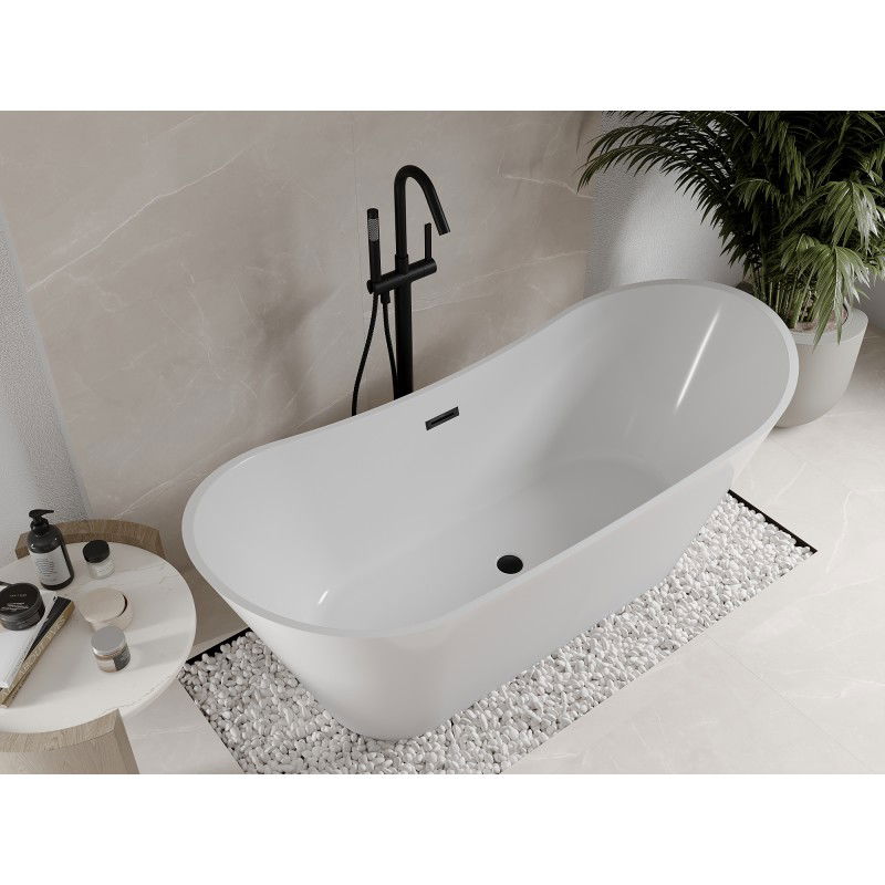 Mexen Celia free-standing bathtub 170 x 75 cm, white, black overflow - 52331707500-70