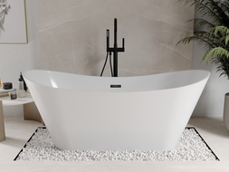 Mexen Celia freestanding bathtub 67 x 29.5 inches, white, black overflow - 52331707500-70