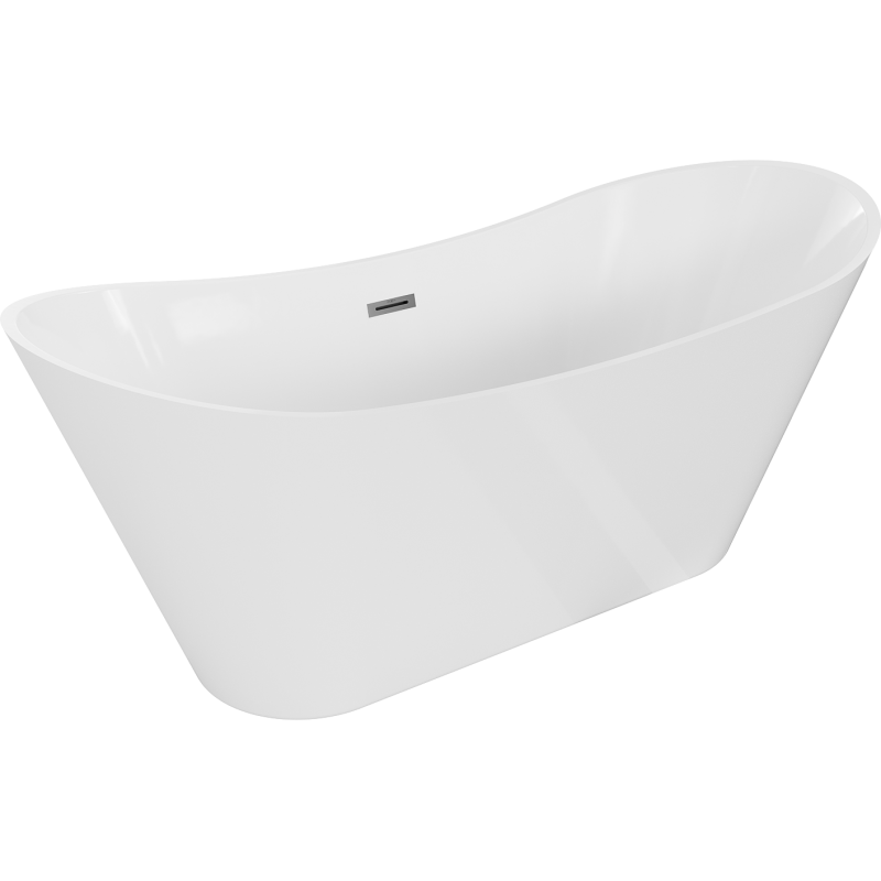 Mexen Celia freestanding bath 170 x 75 cm, white, gun metal overflow - 52331707500-95
