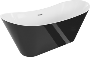Mexen Celia freestanding bathtub 170 x 75 cm, white/black, chrome overflow - 52331707575-01