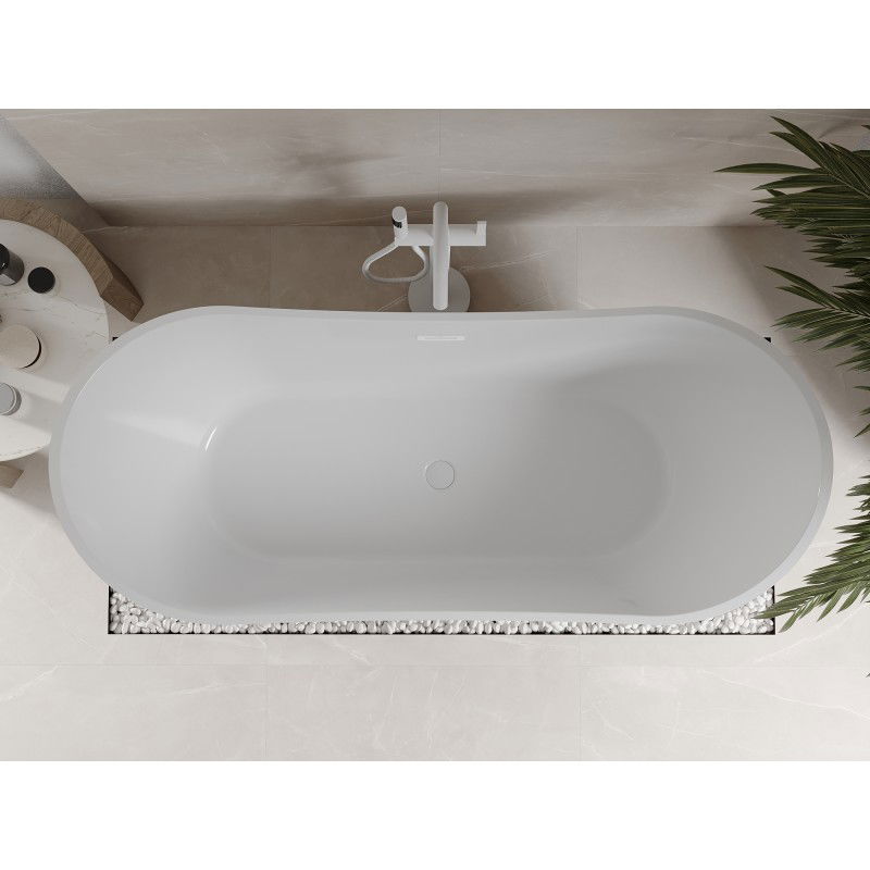 Mexen Celia freestanding bathtub 170 x 75 cm, white/black, white overflow - 52331707575-20