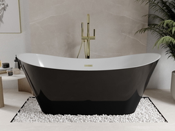 Mexen Celia freestanding bathtub 170 x 75 cm, white/black, gold overflow - 52331707575-50