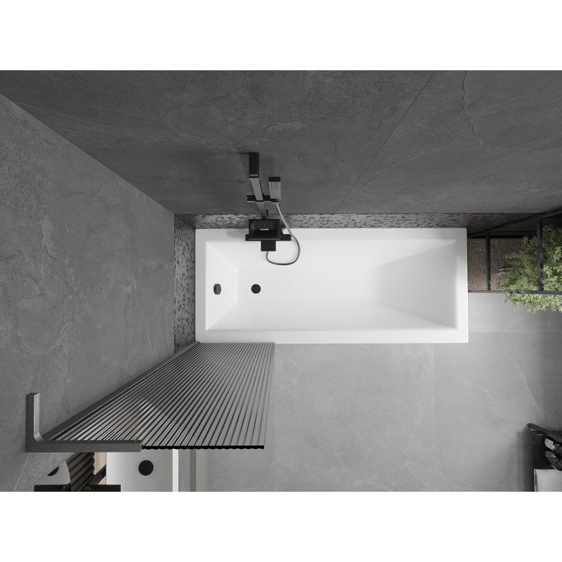 Mexen Next L Bath Screen 1-Panel 50 x 150 cm, Stripes, Brushed Gun Gray - 895-050-000-03-09-66