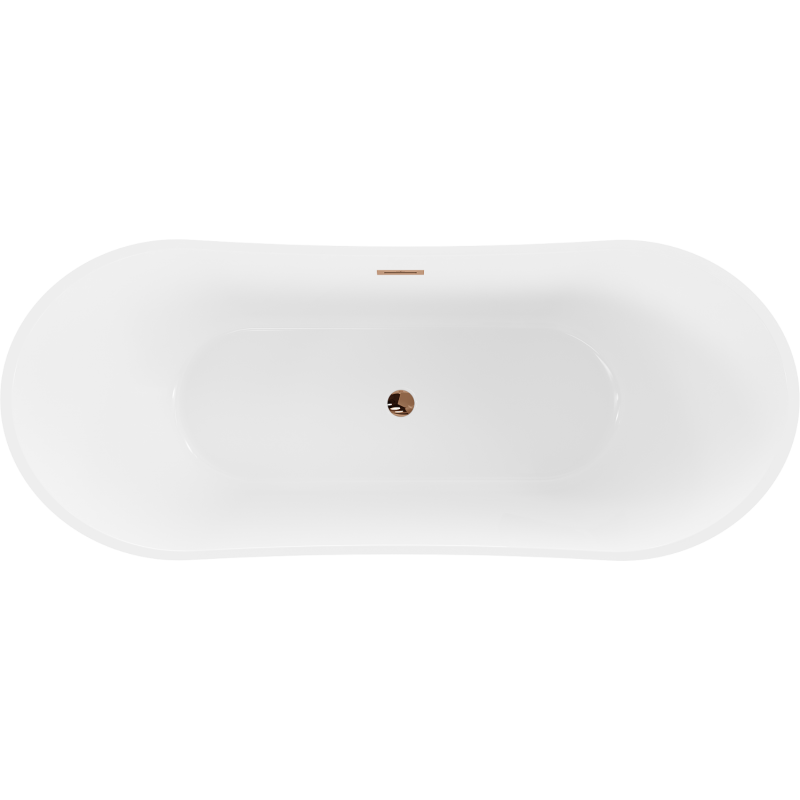 Mexen Celia freestanding bath 170 x 75 cm, white/black, overflow rose gold - 52331707575-60