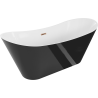 Mexen Celia freestanding bath 170 x 75 cm, white/black, overflow rose gold - 52331707575-60