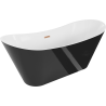 Mexen Celia freestanding bath 170 x 75 cm, white/black, brushed copper overflow - 52331707575-65